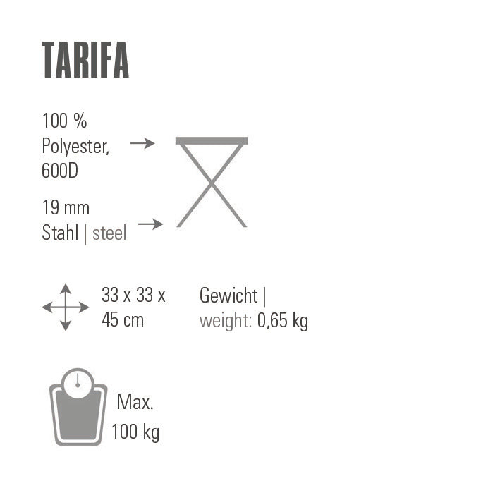 HIGH PEAK TARIFA – lahek in kompakten trinožni stol za kampiranje in pohodništvo