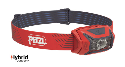 Petzl Actik – naglavna svetilka v rdeči barvi